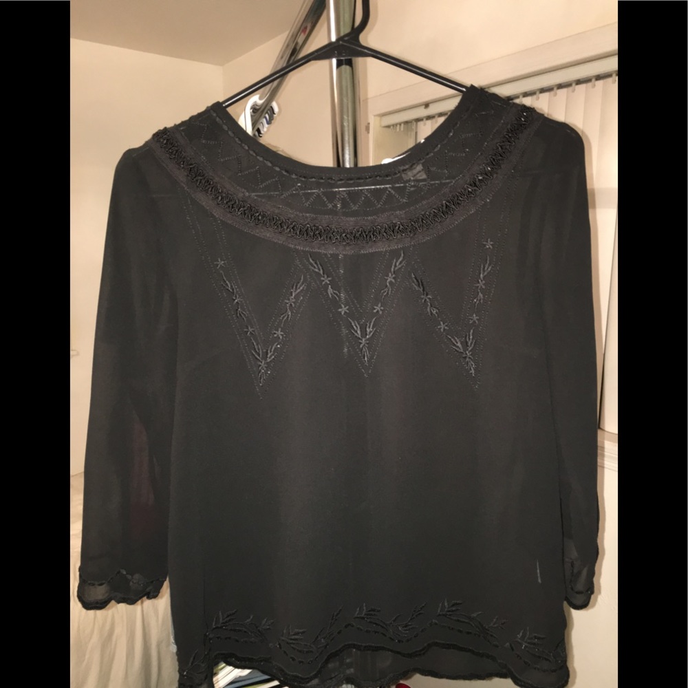 Black embroidered blouse