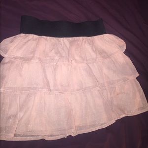 Charlotte Russe Ruffle Sparkly Nude Skirt