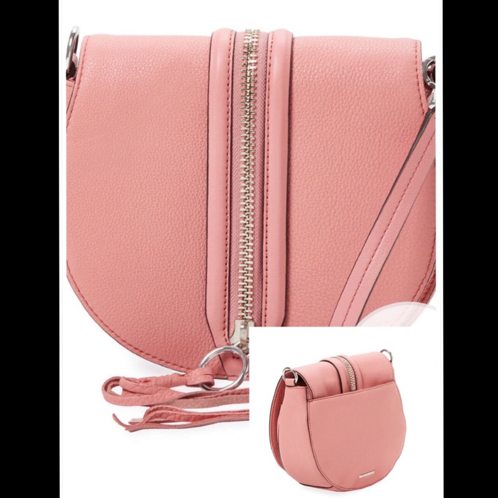 NWT rebecca minkoff mara saddle crossbody bag pink - Picture 2 of 5