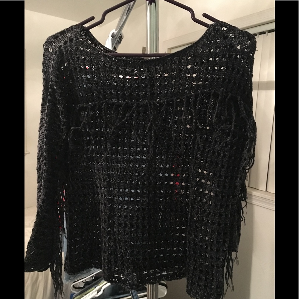 Crochet charcoal sweater