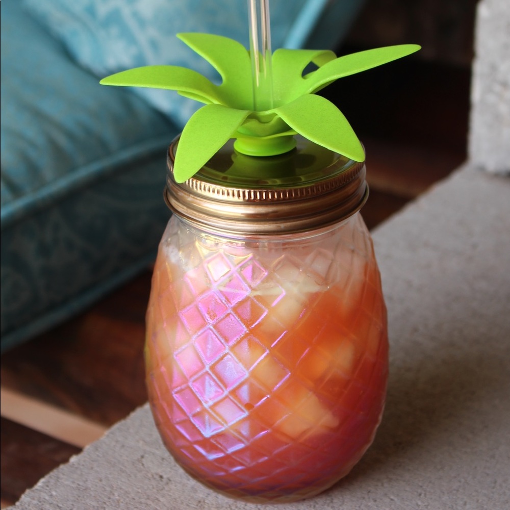 Iridescent Pineapple Sipper 
