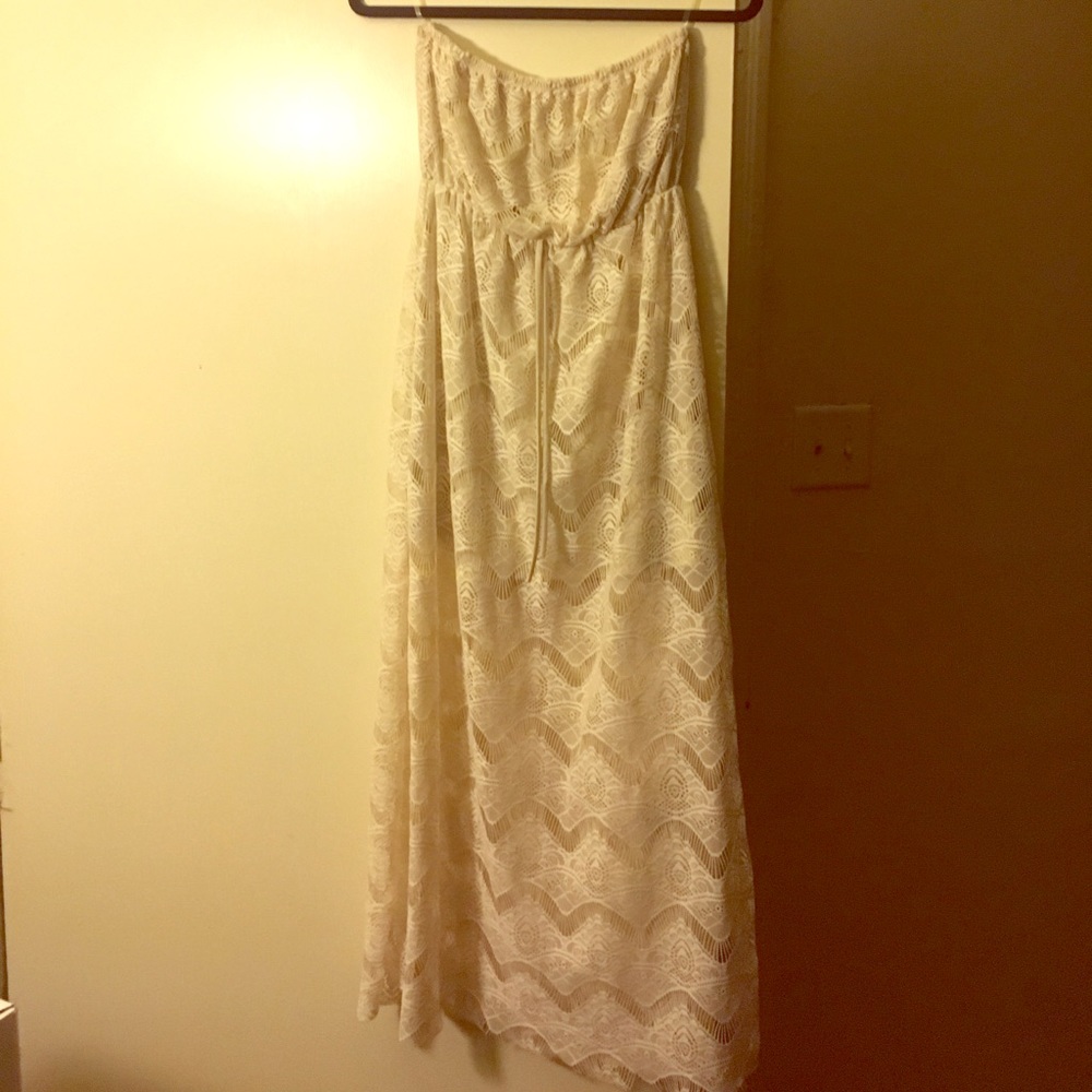 Lacy cream colored dress