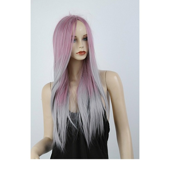 Ombre Pink Gray Wig main image 5