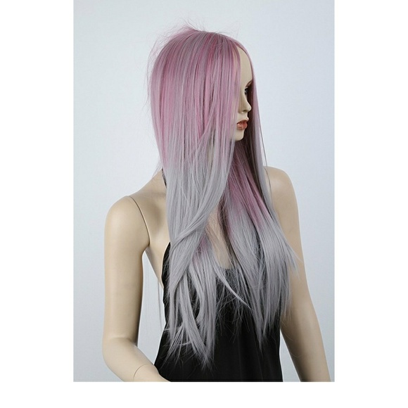 Ombre Pink Gray Wig main image 4