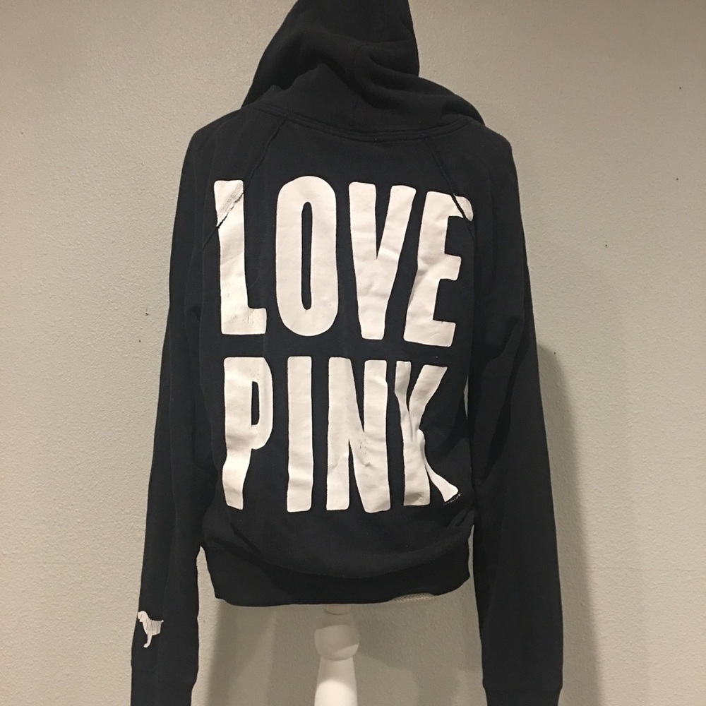 💕PINK 💕 Black Hoodie with Purple Heart 💜