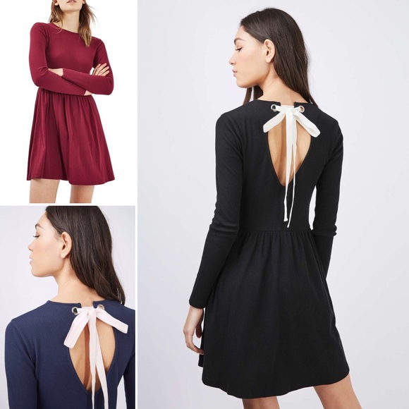 Topshop Dresses & Skirts - NWT TOPSHOP Skater dress tie lace up EYELET CUTOUT