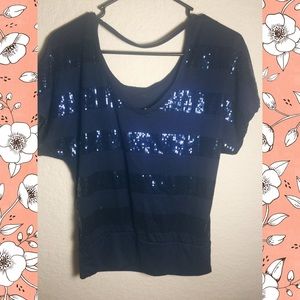 Blue sparkly top