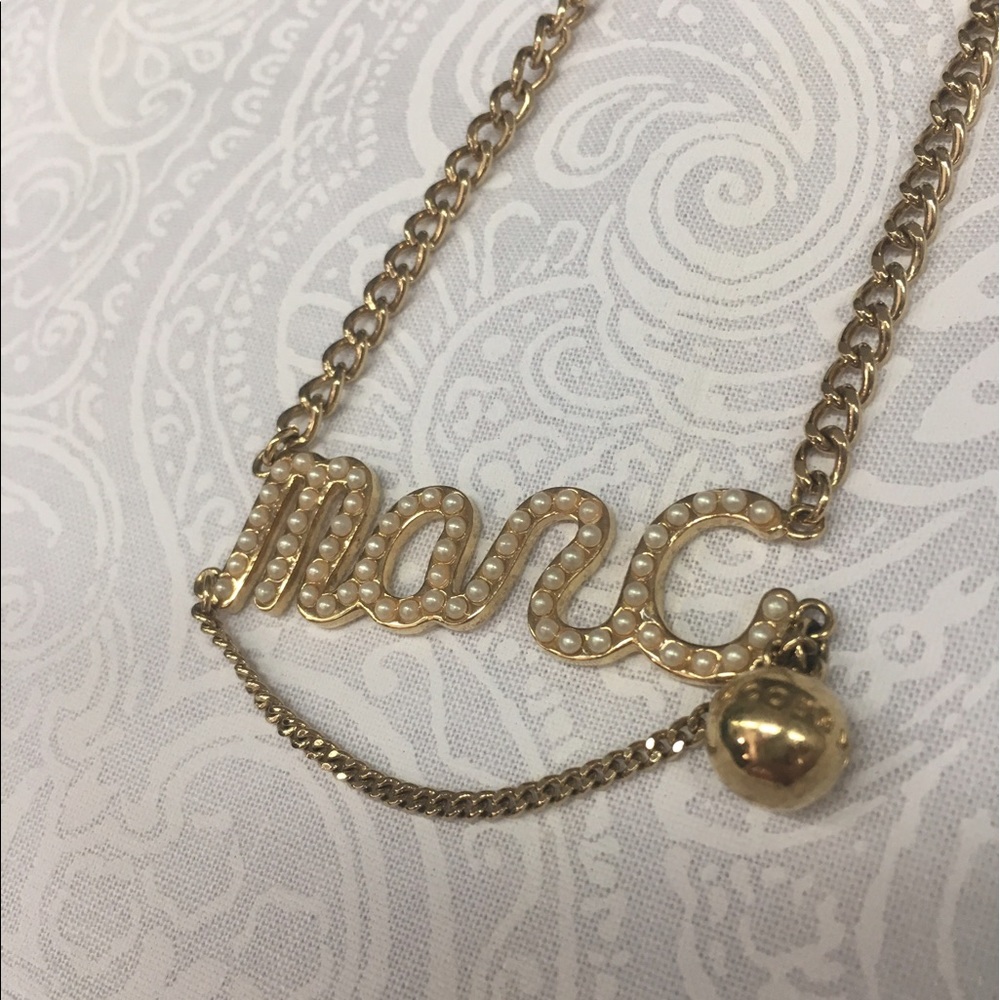 Marc by Marc Jacobs Pearl Nameplate Necklace