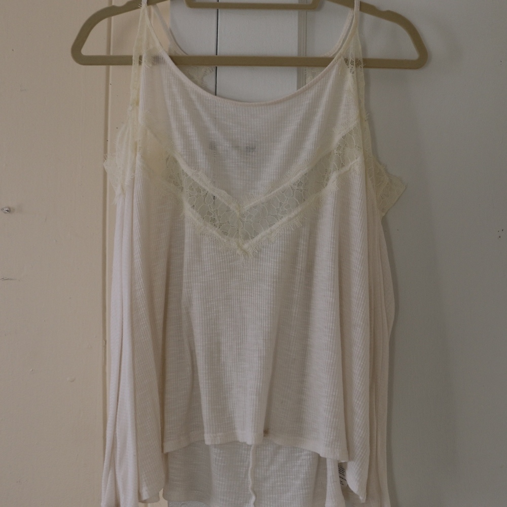 Urban Outfitters Cream cold shoulder top