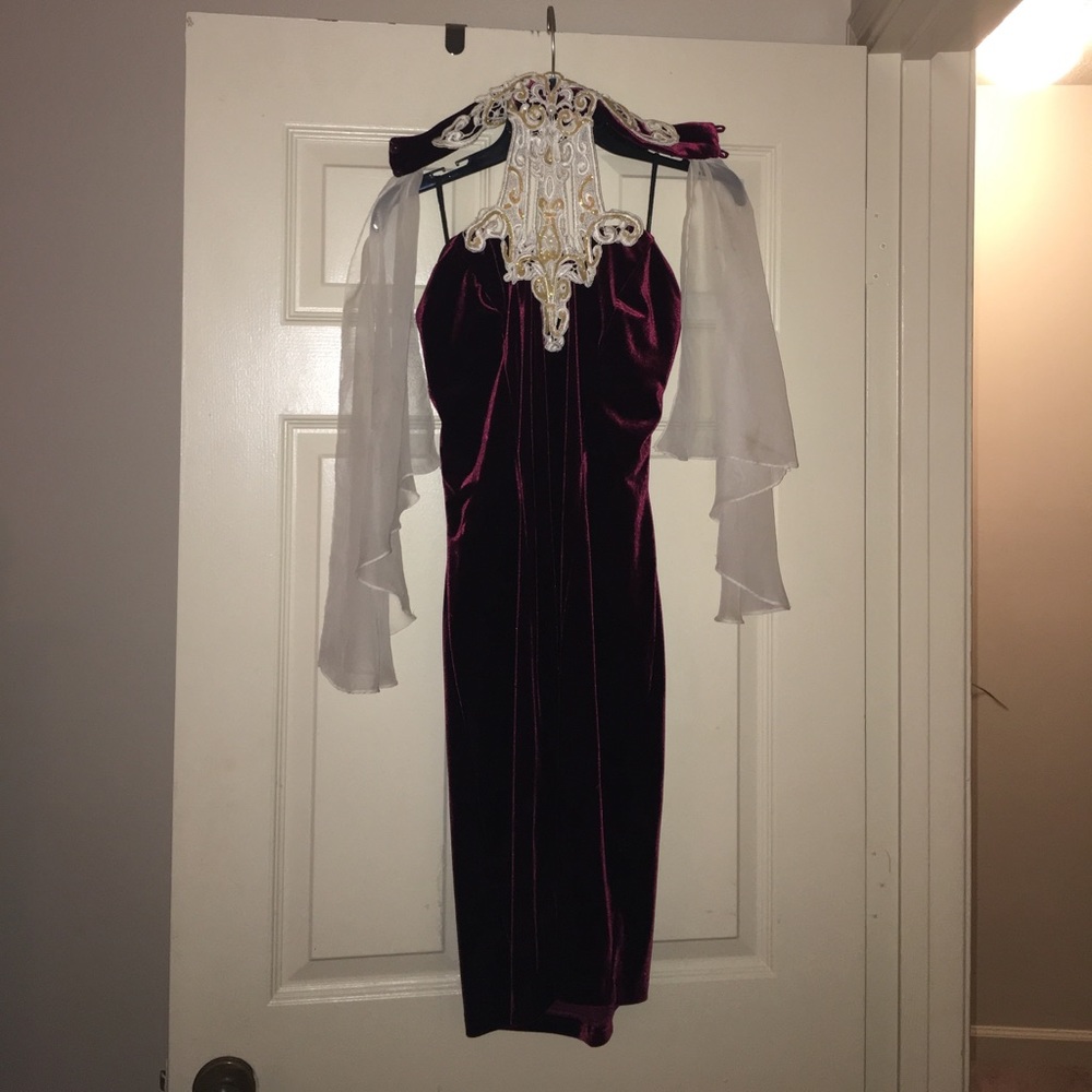Maroon velvet elagant dress
