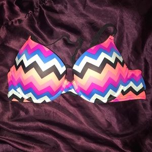 VS PINK push-up bra chevron colorful