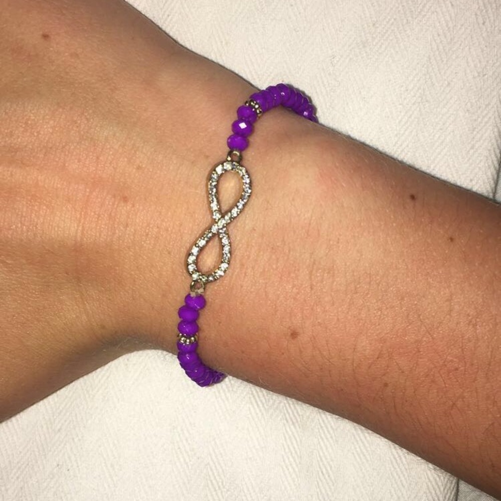 Purple infinity bracelet