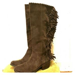 Reba Fringe Suede Boho Boots size 8.5