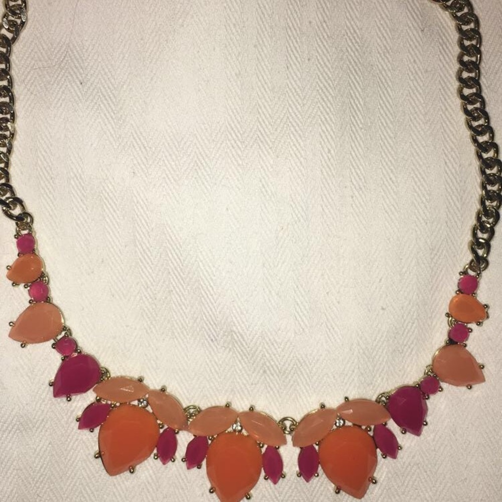 Orange and pink statement necklace