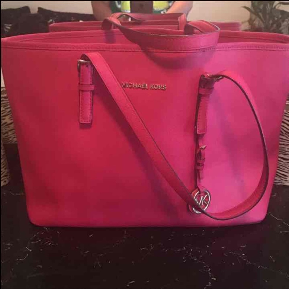 Authentic hot pink Michael kors tote