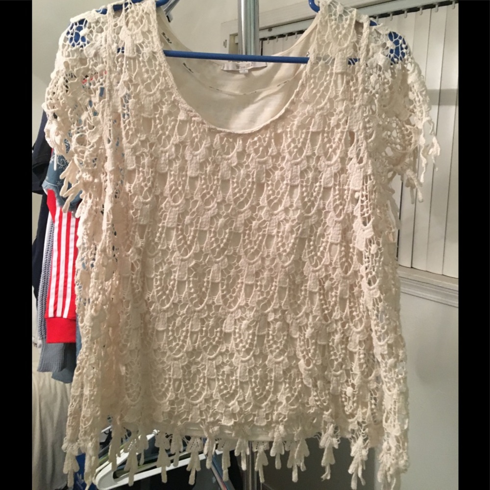 Cream lace shirt