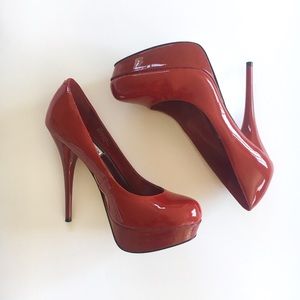Steve Madden Red Patent Leather Platform Heels