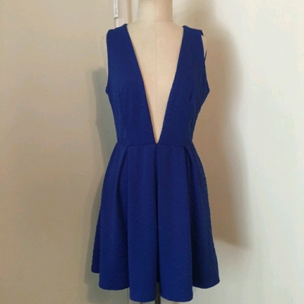 Deep V Blue dress