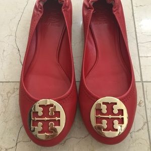 Tory Burch Reva Flats in Red Lobster