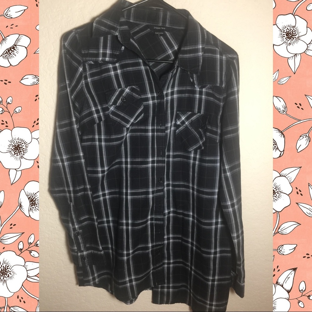 Dark plaid shirt