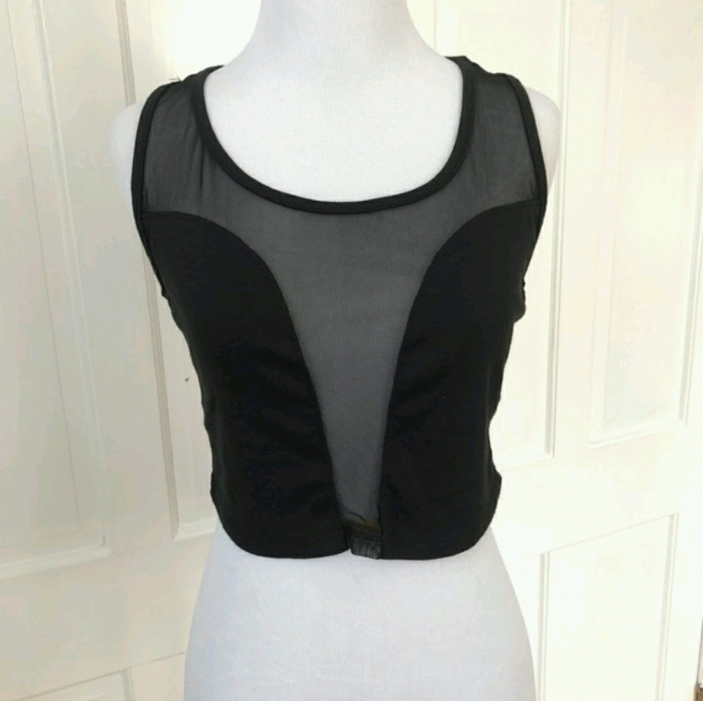 Black Mesh Crop top