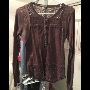 Plum long sleeve shirt