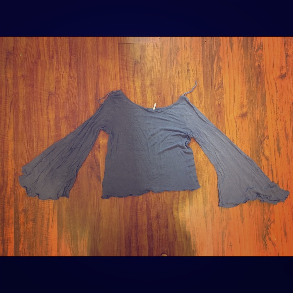 Mauve bell-sleeved crop top - Free People