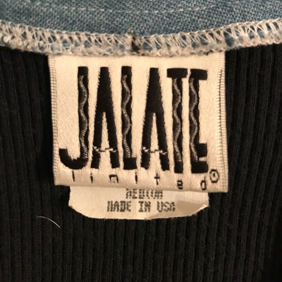 🚨SOLD🚨VINTAGE 90'S DENIM COLLAR TOP - Picture 4 of 4