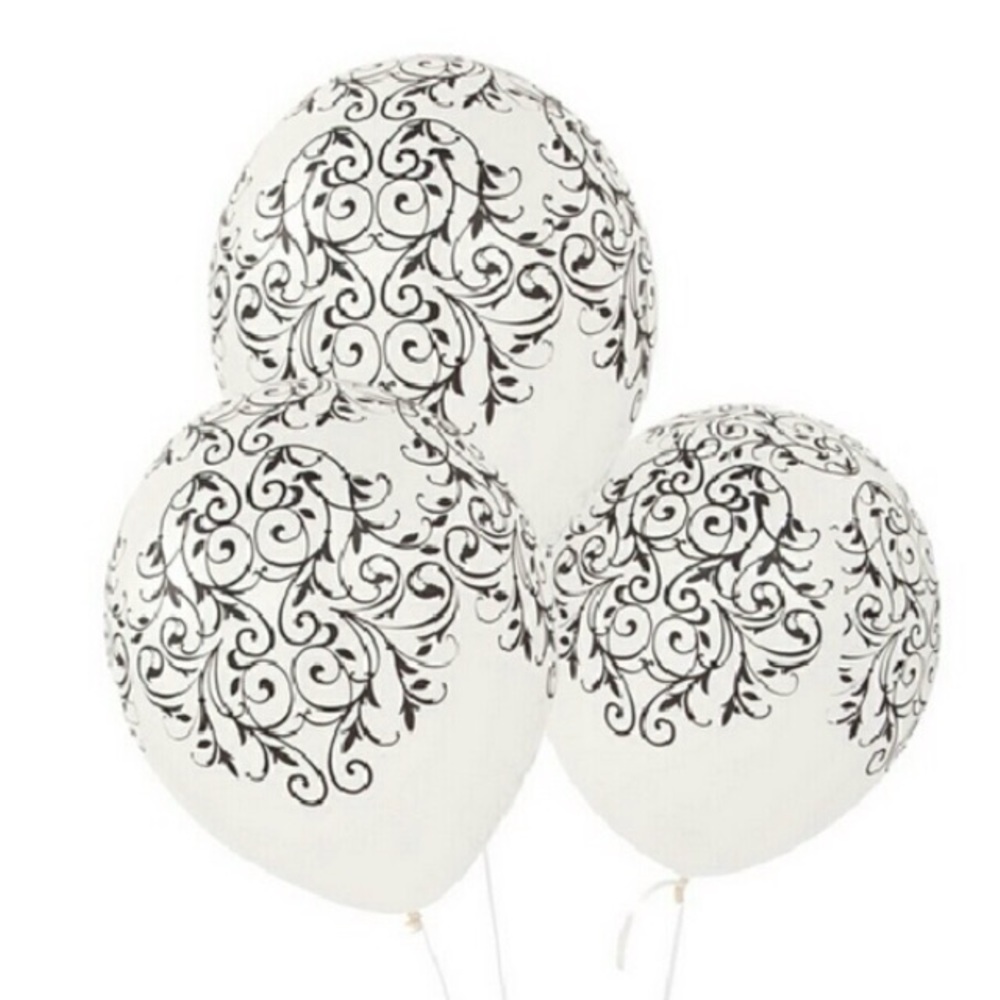 Damask Wedding Balloons Set