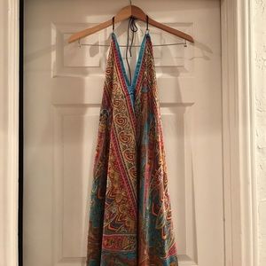 Colorful, Vibrant Halter Maxi Dress