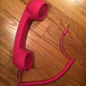 Pink Vintage Inspired Phone & Chord for Cellphone