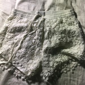 White Crochet Shorts