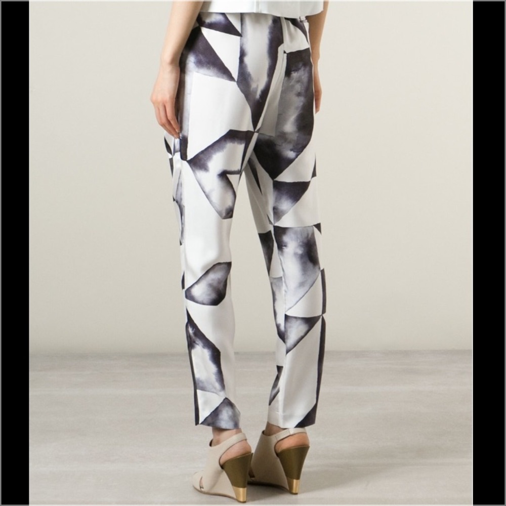 Phillip Lim 100% Silk geometric print trousers - Picture 7 of 9