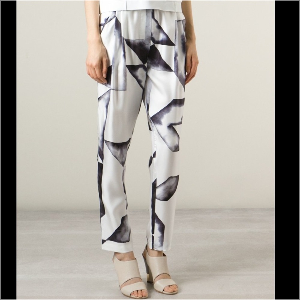Phillip Lim 100% Silk geometric print trousers - Picture 8 of 9
