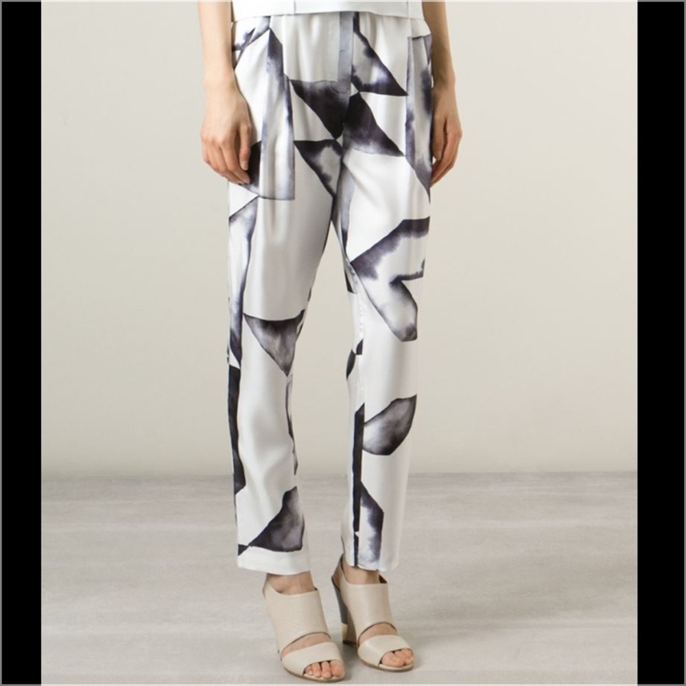 Phillip Lim 100% Silk geometric print trousers - Picture 6 of 9