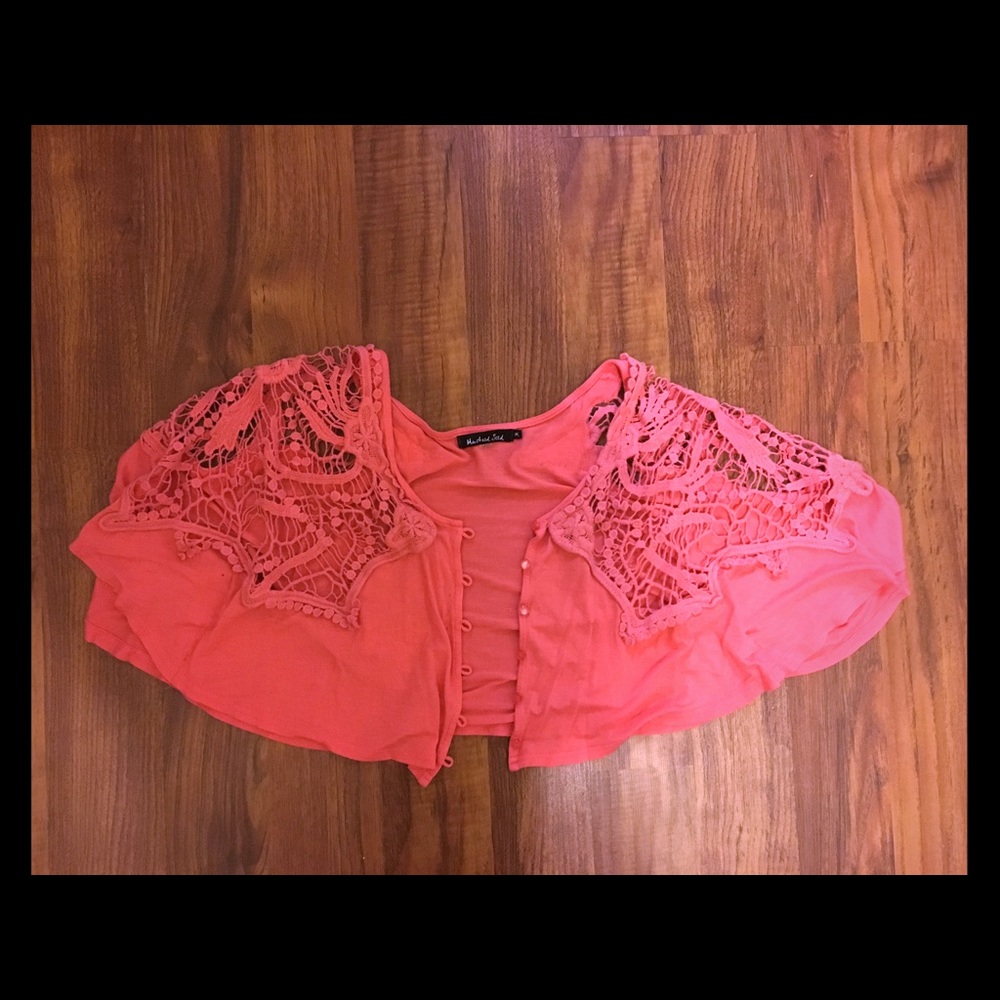 Coral Pink Lace Capelette