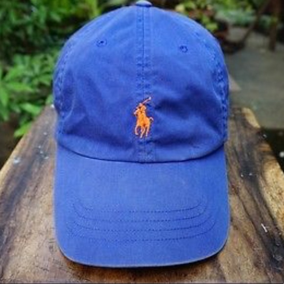 Polo Ralph Lauren Accessories - Polo blue & orange leather baseball hat
