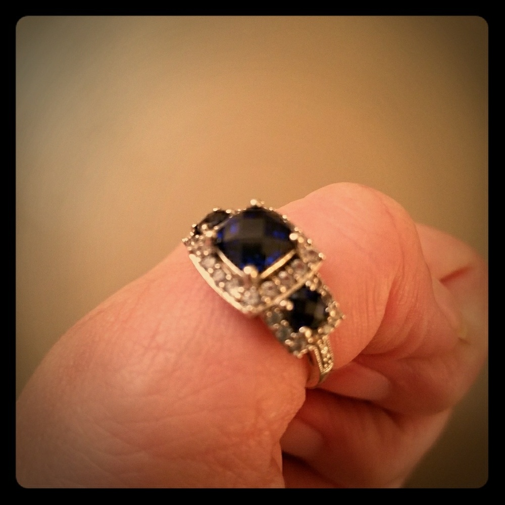 Blue topaz cocktail ring