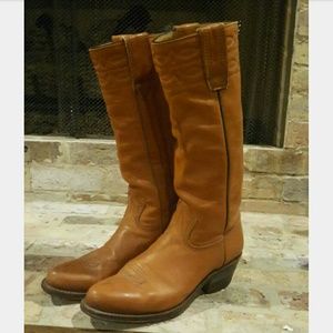 Tall Brown Leather Boho boots 7.5