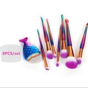 8 pcs mermaid make up brush set