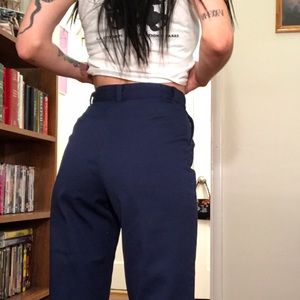 NAVY HIGH WAISTED TROUSERS//PANTS