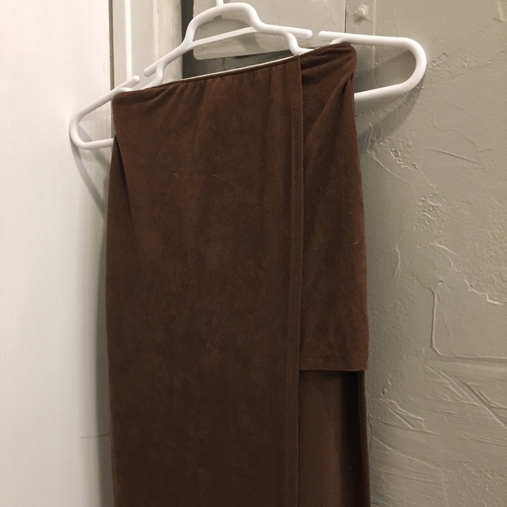 Brown suede skirt