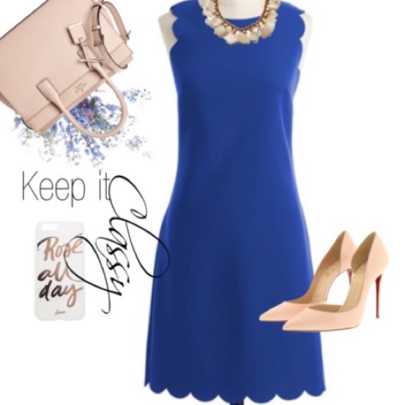 J. Crew Dresses & Skirts - J. Crew royal blue scallop shift dress!