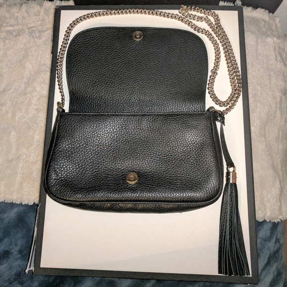 ❤️SOLD💕AuthenticGucciSoho Flap Bag Black leather - Picture 5 of 7