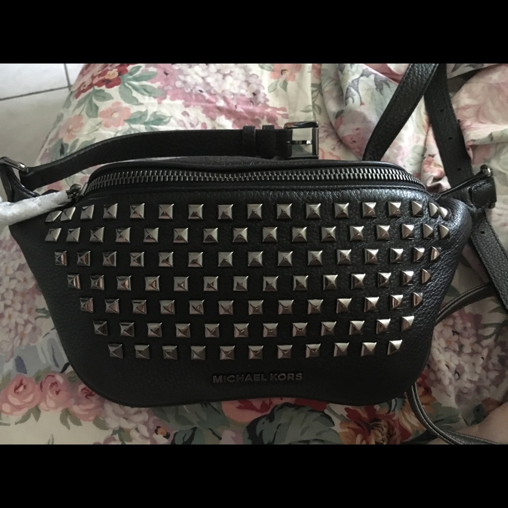 Mk leather studded fanny pack