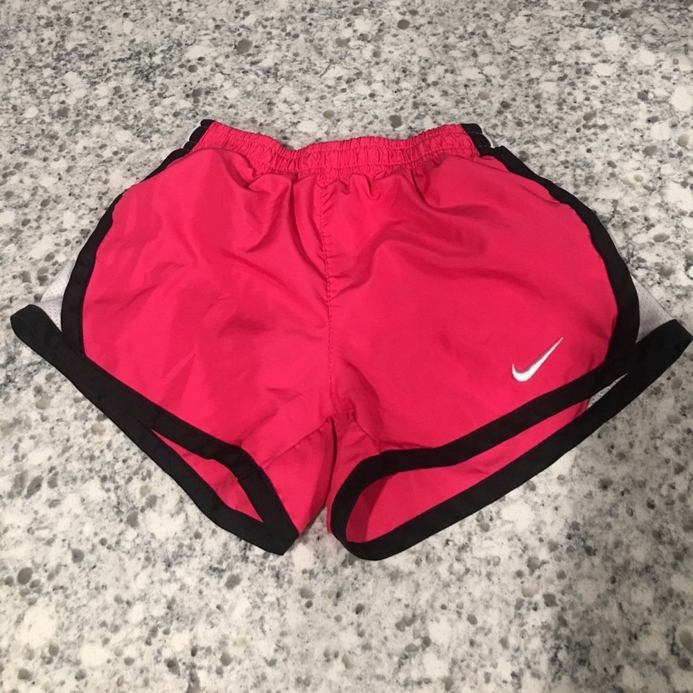 Nike Dri-Fit shorts, pink and black