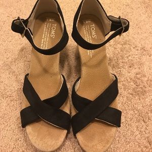 TOMS Black wedge sandals