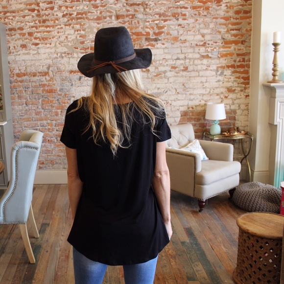 ❗️LAST ❗️Black short sleeve bandeau babydoll tunic - Picture 5 of 6