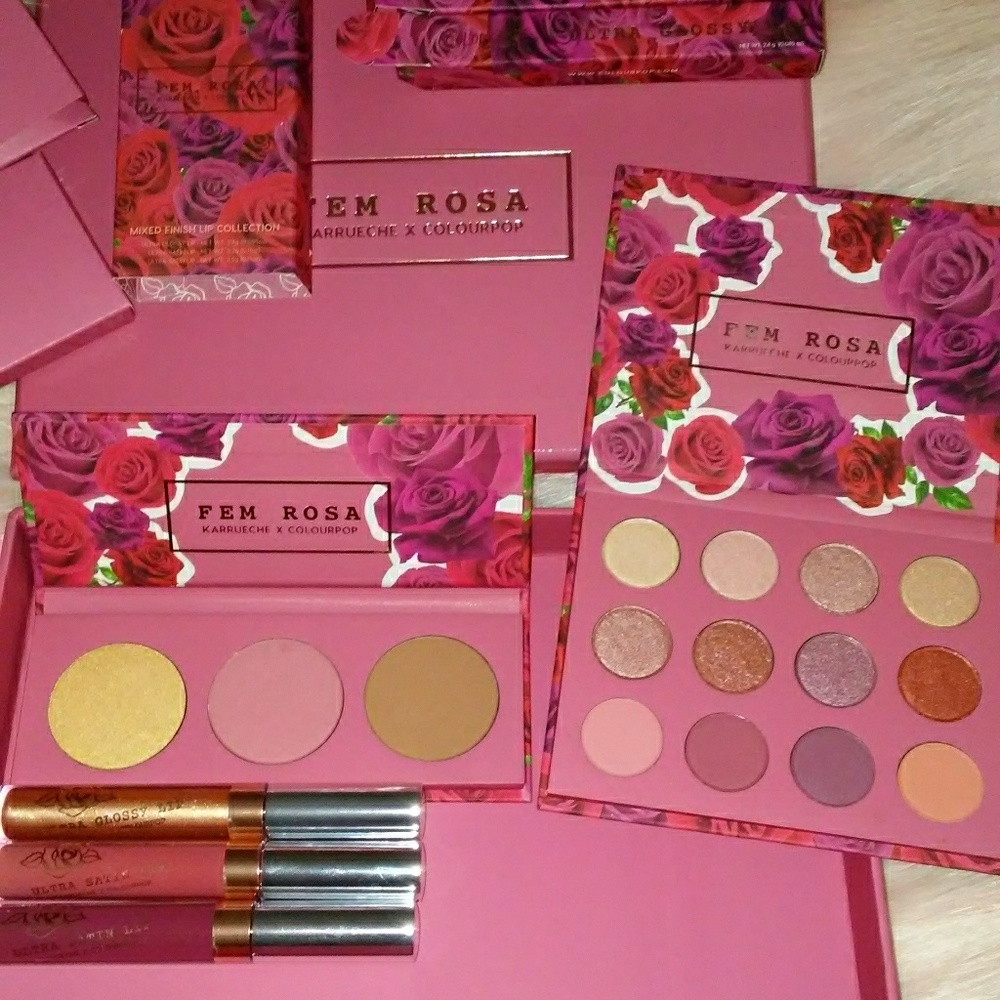 KARRUECHE X COLOURPOP FEM ROSA PR COLLECTION