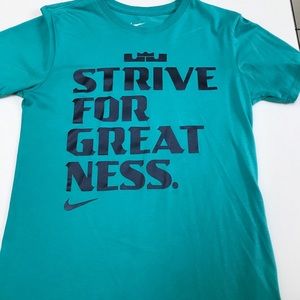 DRI- FIT TEAL NIKE T SHIRT W/ LEBRON LOGO